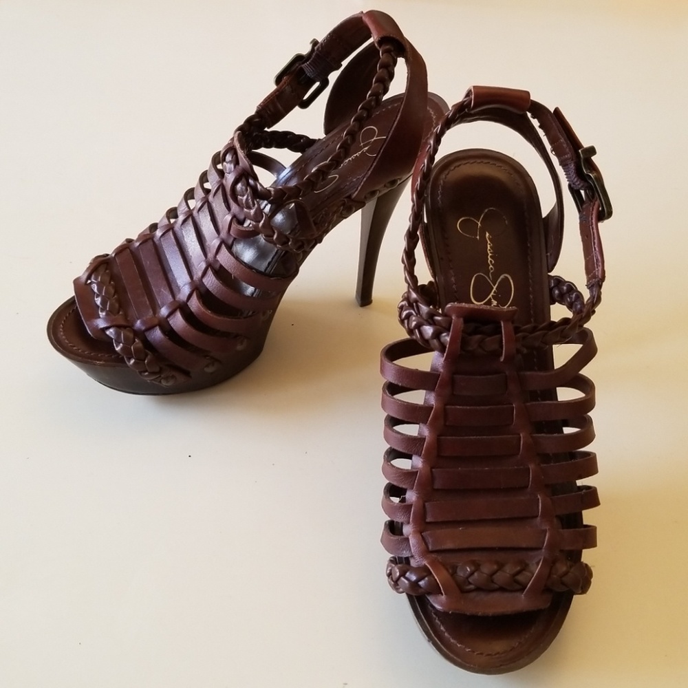 Jessica Simpson brown shoes sz 8B heel